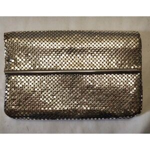 Vintage Whiting & Davis Silver-toned Mesh Clutch Evening Bag Made‎ in USA